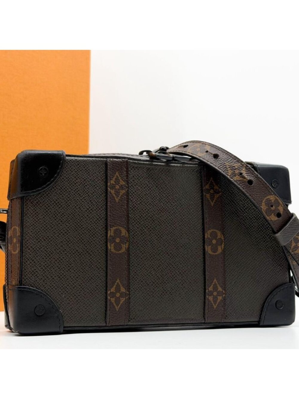 Louis Vuitton Limited Edition Soft Trunk Taiga Monogram Shoulder Bag 2-Way